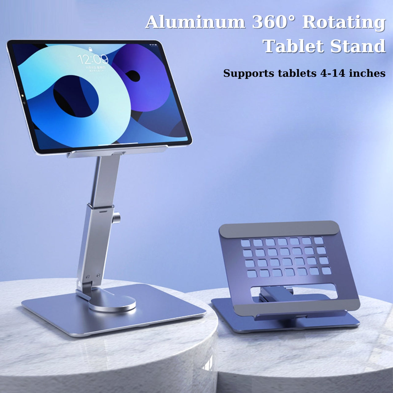 Aluminum 360° Rotating Adjustable Tablet Stand (4-14