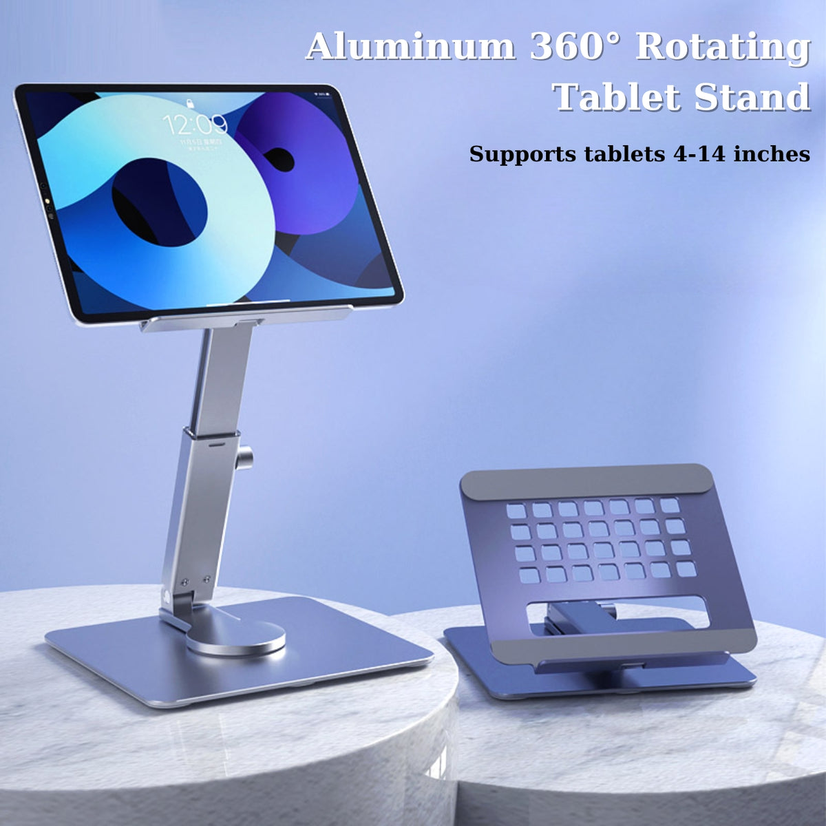 Aluminum 360° Rotating Adjustable Tablet Stand (4-14")