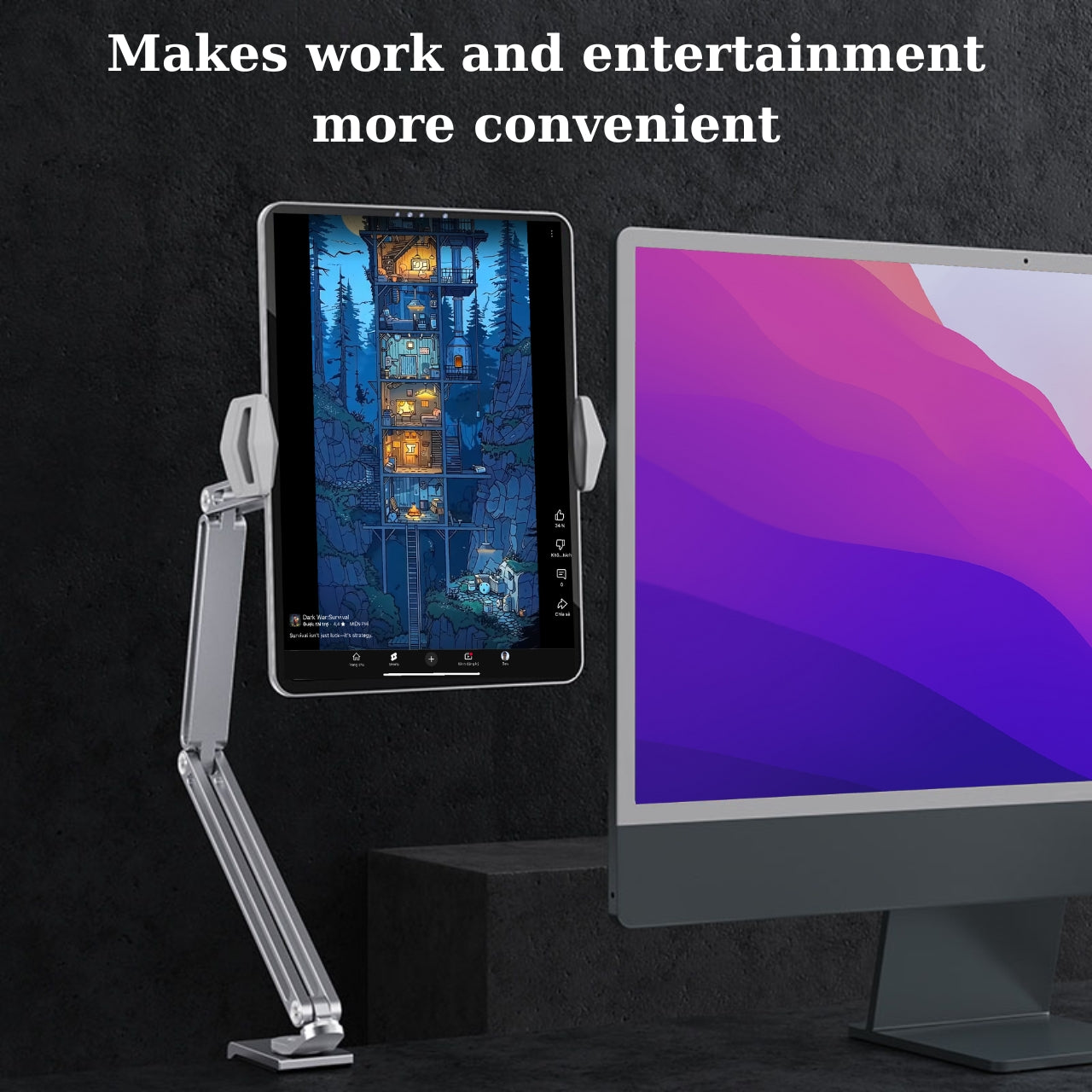 Adjustable Aluminum Tablet & Phone Stand (4-12.9