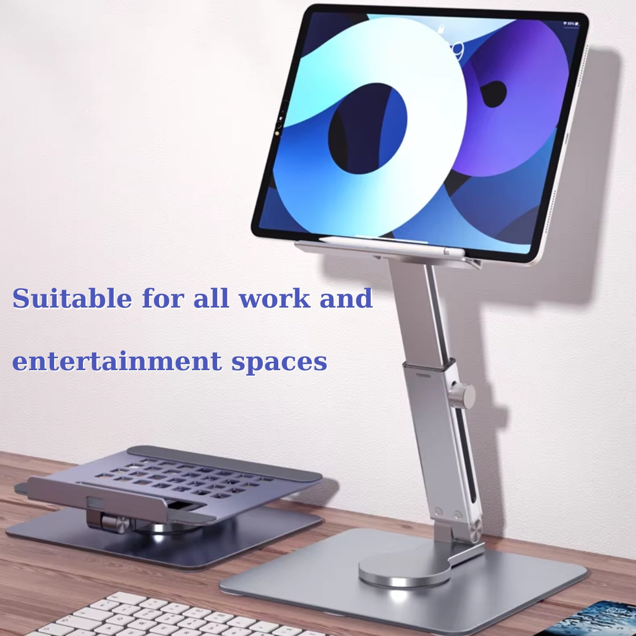 Aluminum 360° Rotating Adjustable Tablet Stand (4-14